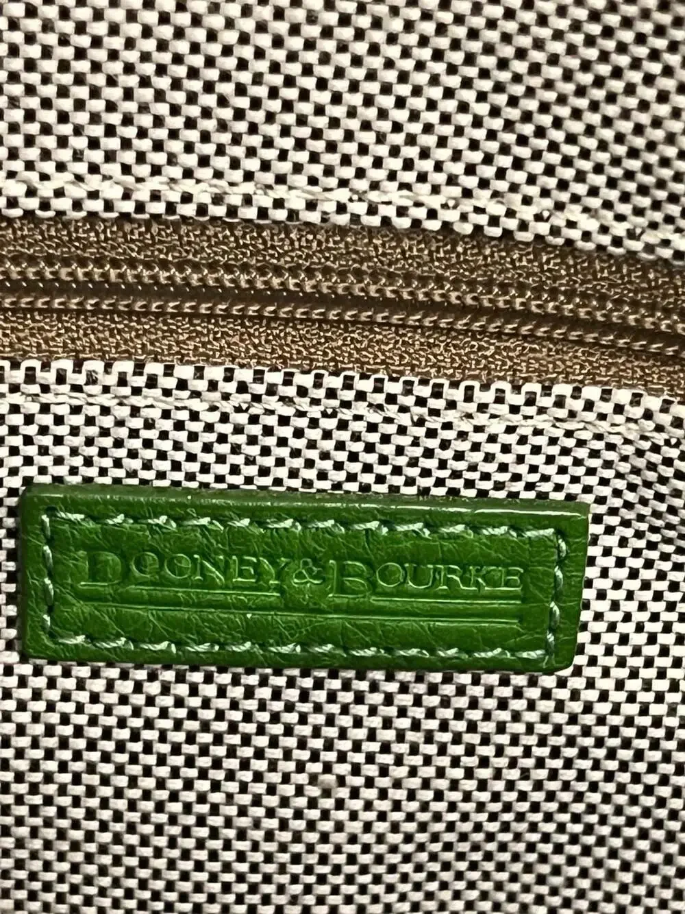 Dooney & Bourke Kelly Green Pebble Leather Crescent Tote with Pouch - Picture 10 of 12
